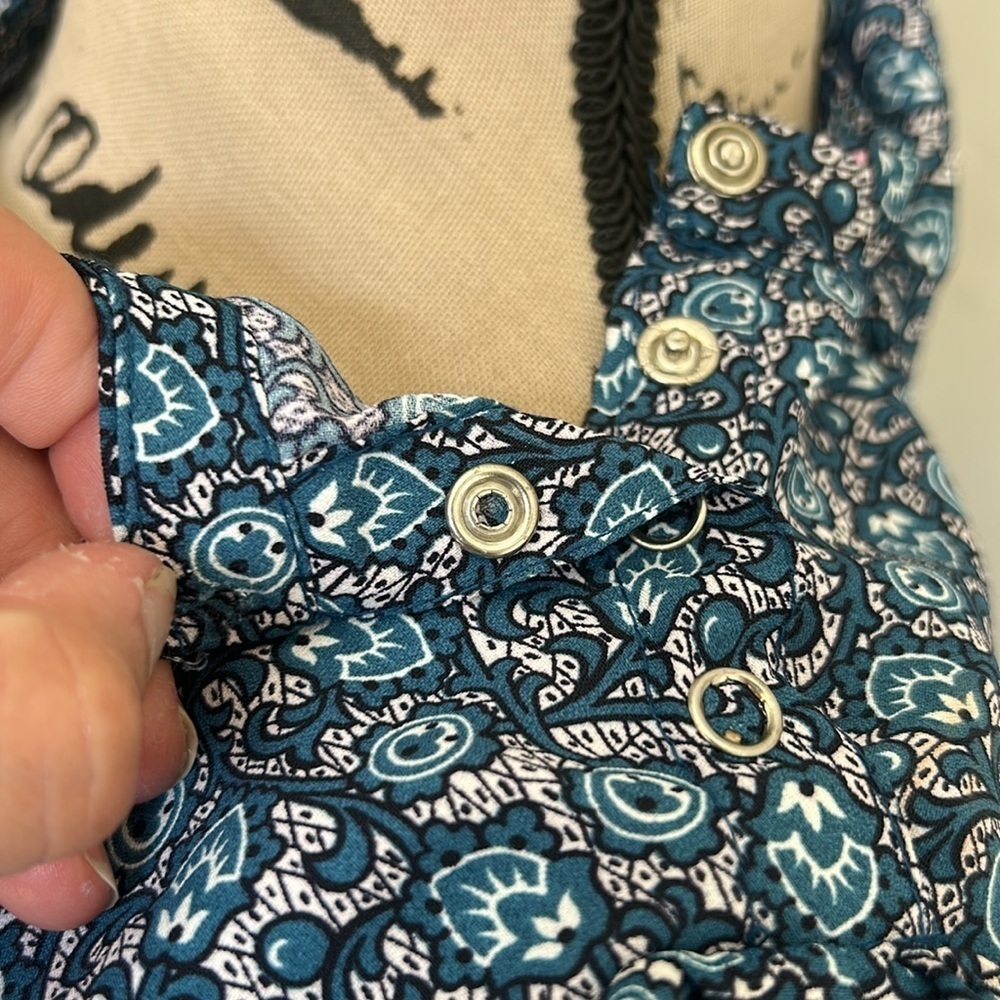 1. State Cloud Dancer Folklore Blue Blouse Size Small NWT - Picture 9 of 12